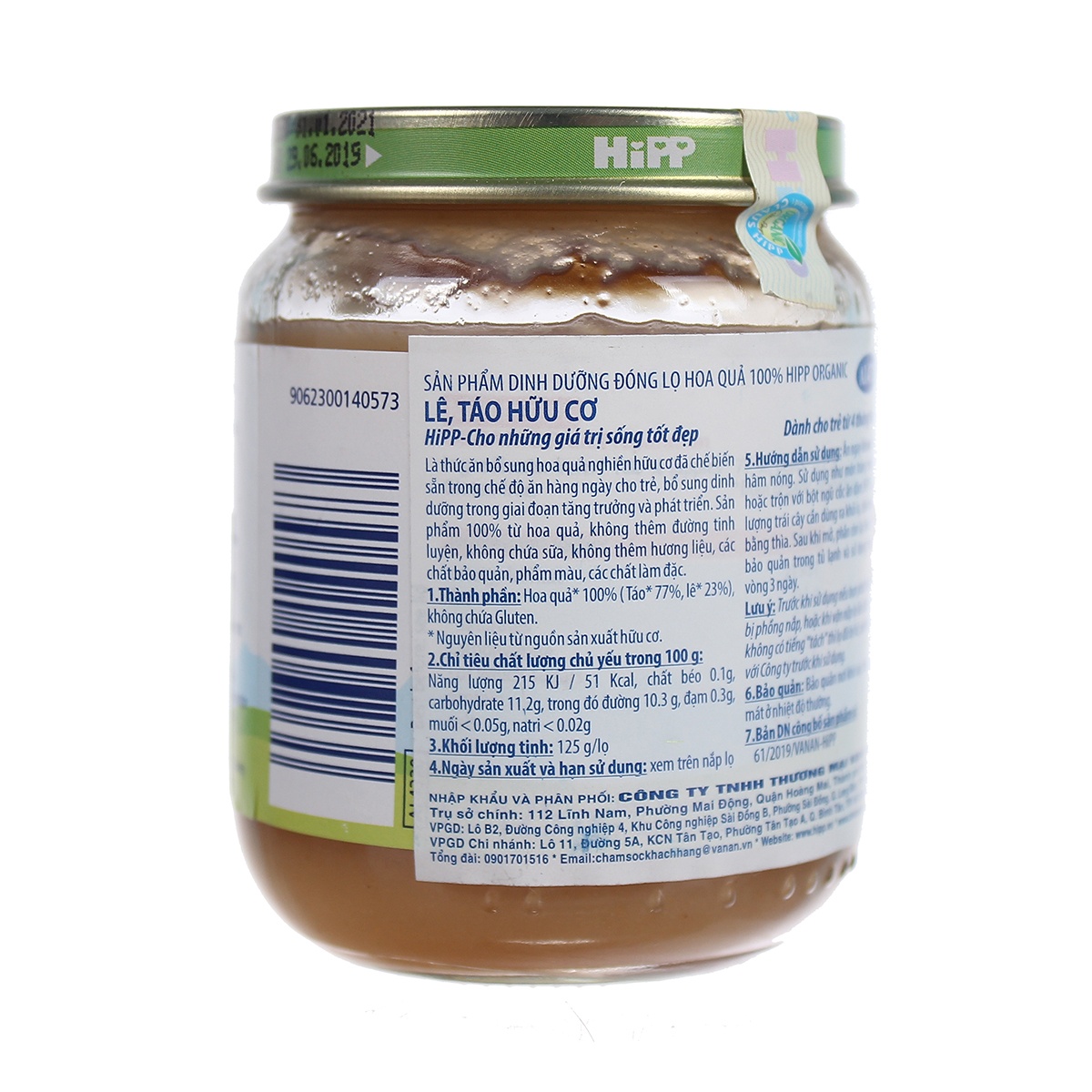 Dinh dưỡng đóng lọ HiPP vị lê táo 4320 (125g) hình 2