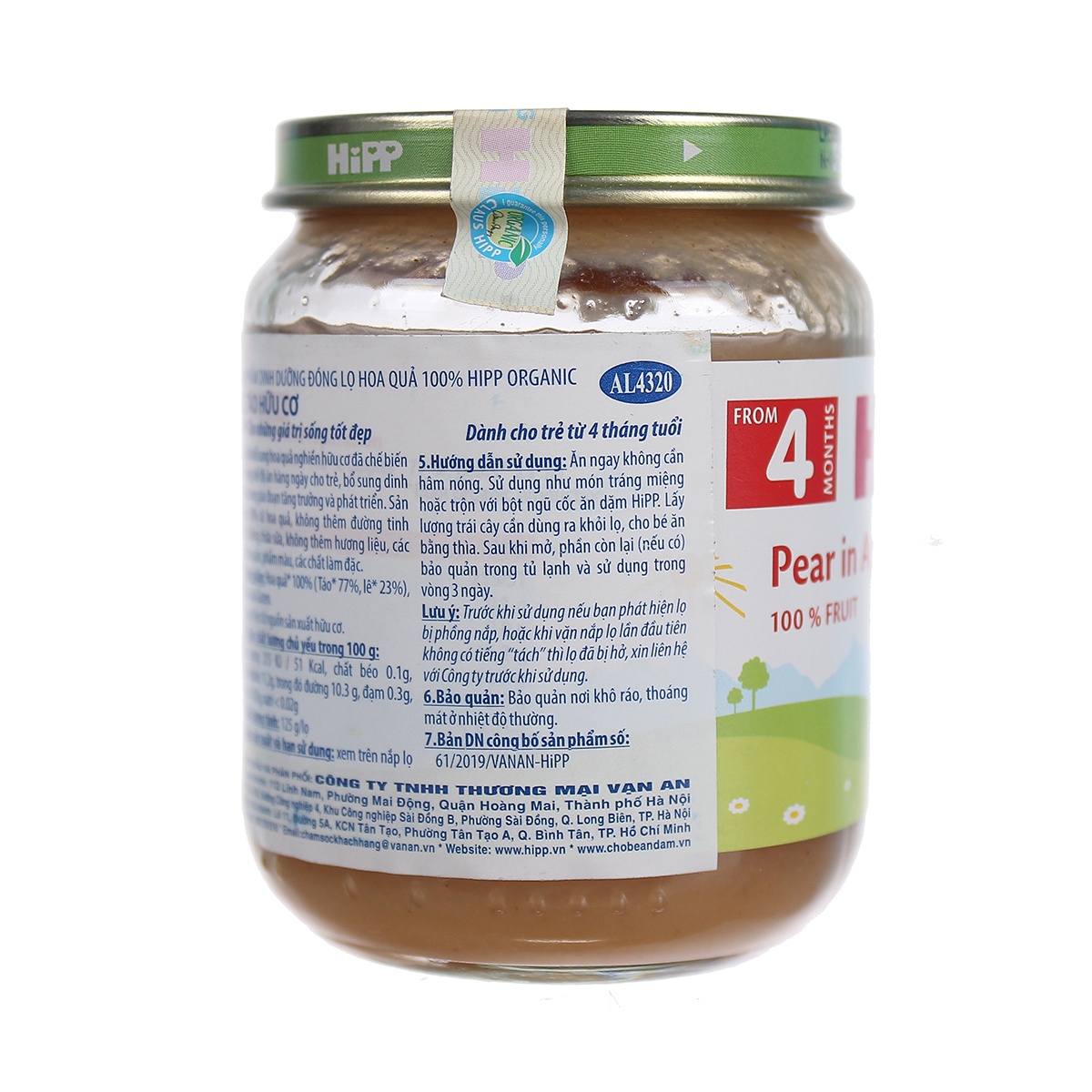 Dinh dưỡng đóng lọ HiPP vị lê táo 4320 (125g) hình 3