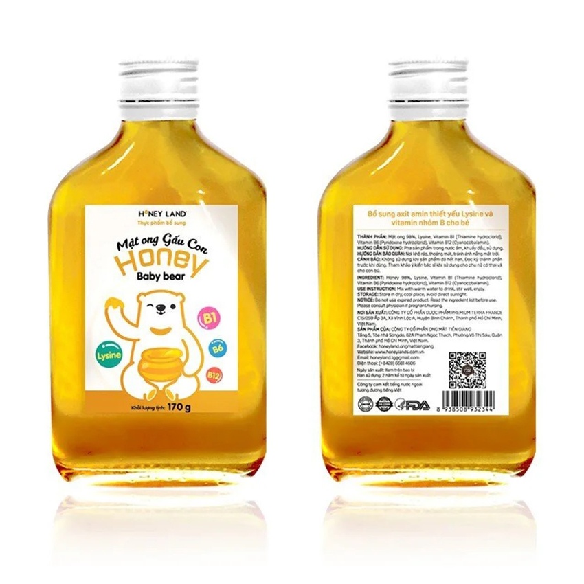 Mật ong gấu con Honey Baby Bear 170g