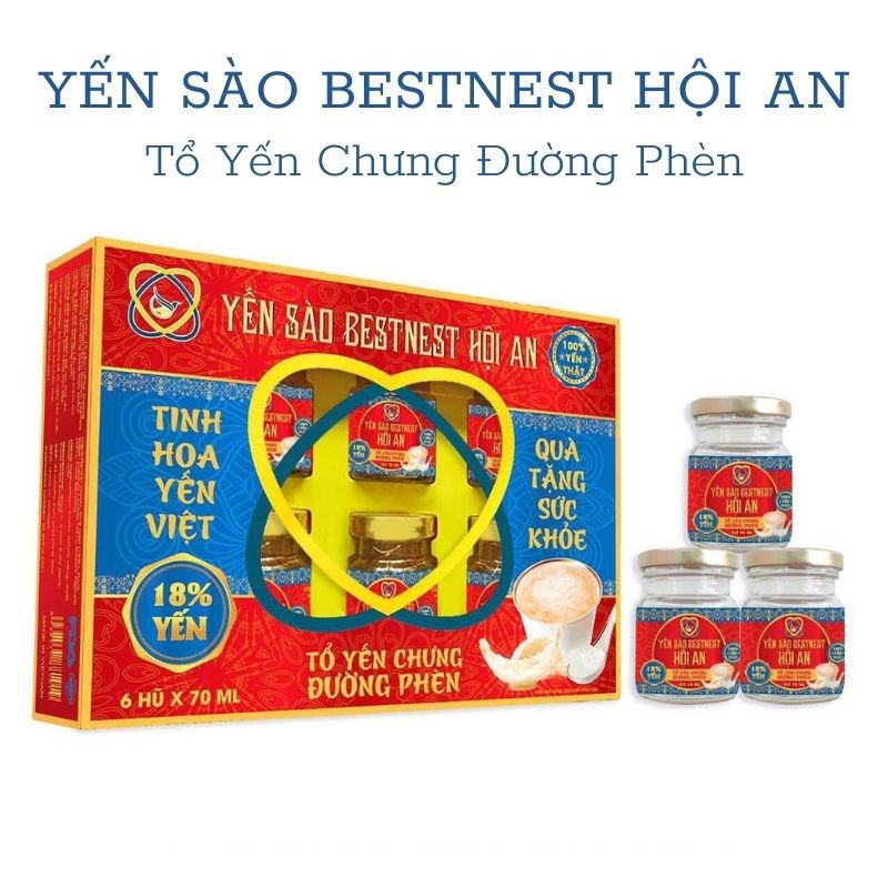 Tổ yến chưng đường phèn Bestnest Hội An hộp 6x70ml