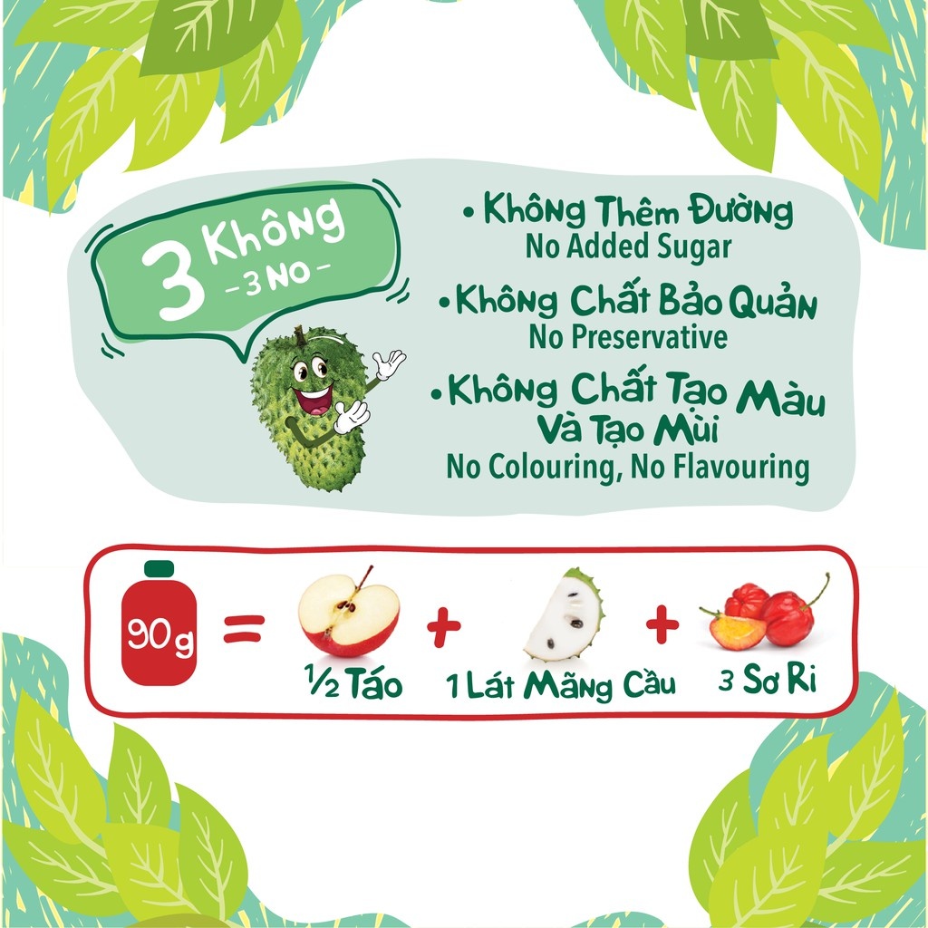Trái cây nghiền nguyên chất Andros Fruit Me Up vị Mãng Cầu Táo 90g hình 2