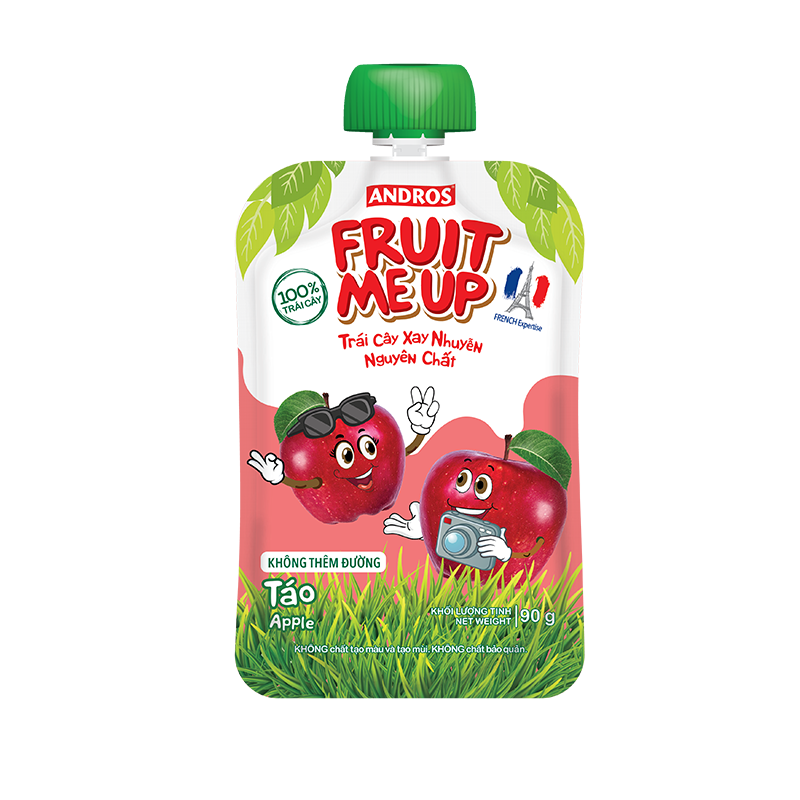 Trái cây nghiền nguyên chất Andros Fruit Me Up vị Táo 90g hình 1