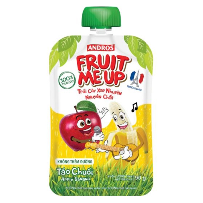 Trái cây nghiền nguyên chất Andros Fruit Me Up vị Táo Chuối 90g hình 1