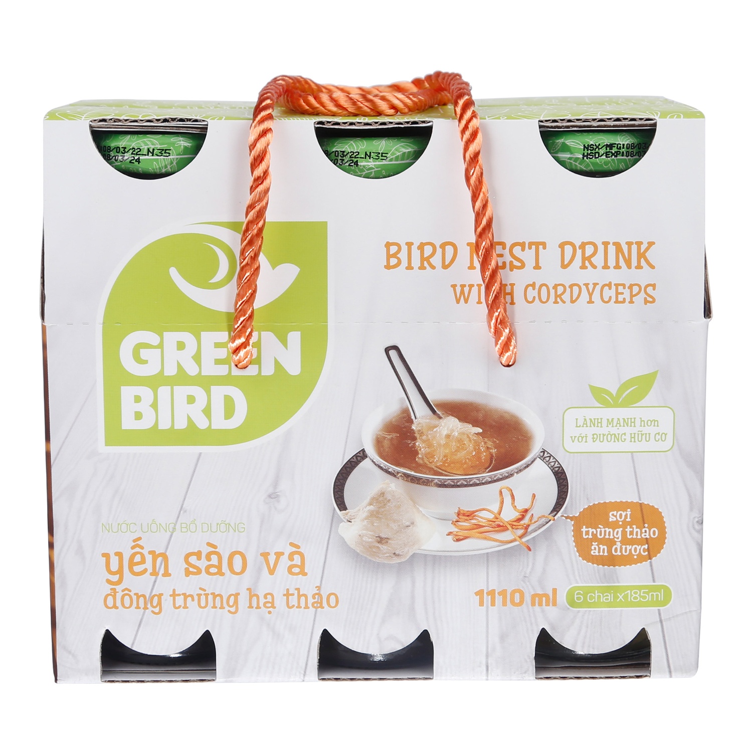 Yến sào đông trùng hạ thảo GreenBird (6x185ml) hình 1
