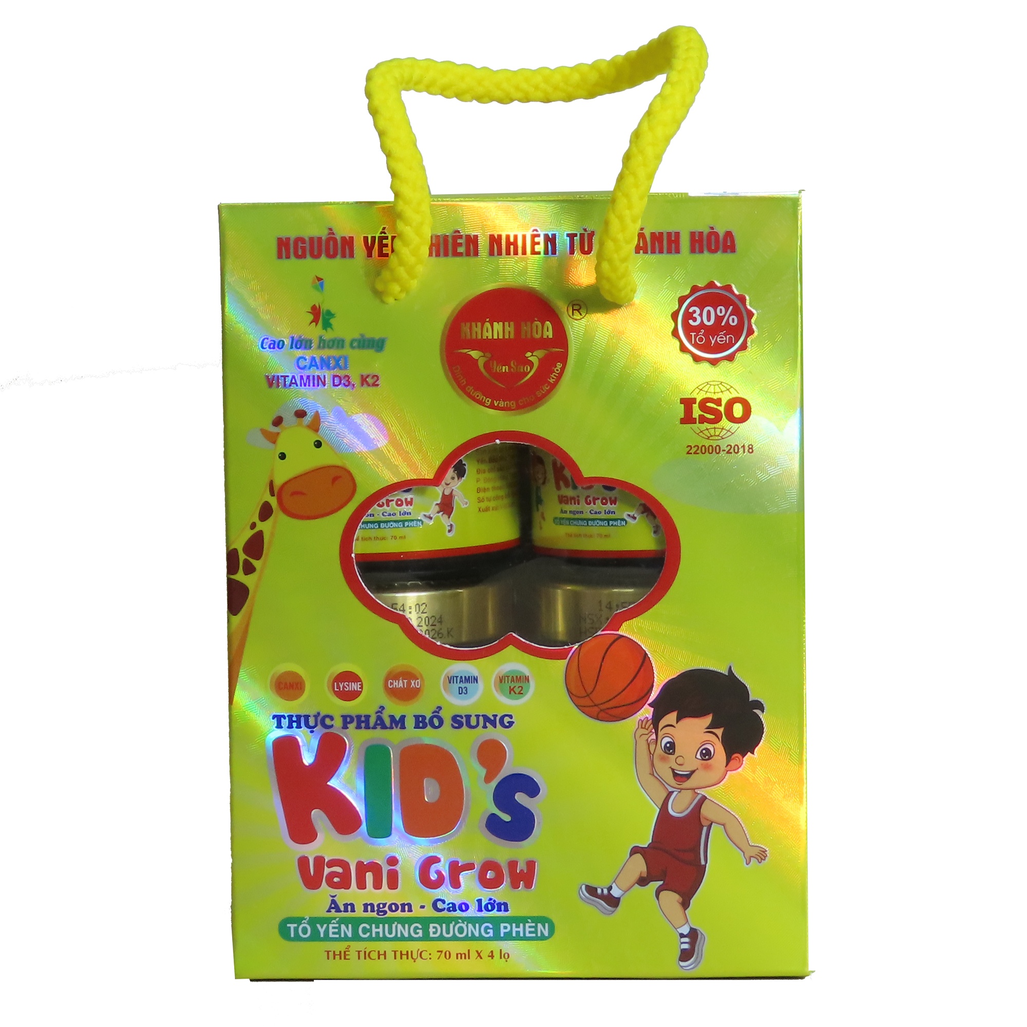 Yến sào Khánh Hòa Kids Vani Grow (D3k2 Canxi) 4x70ml hình 2