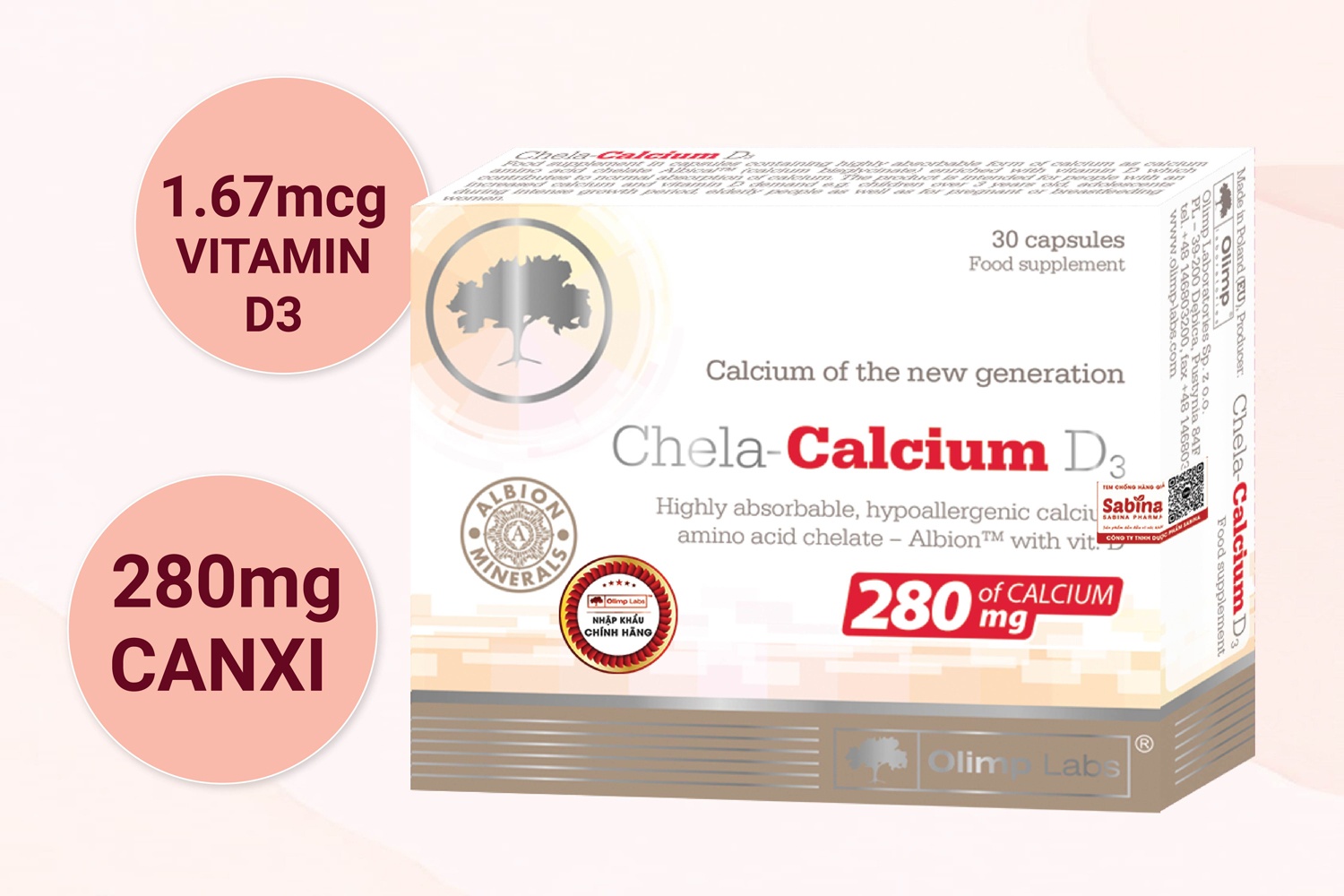 Viên uống bổ sung canxi hữu cơ Chela-Calcium D3 hộp 30 viên hình 3