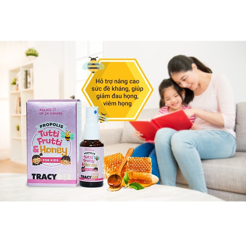 Keo ong Tracybee vị trái cây trị viêm họng 30ml hình 3