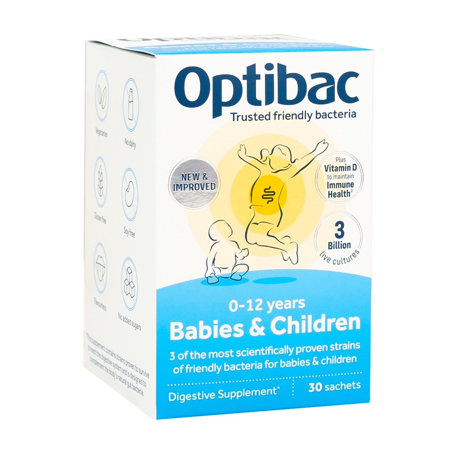 Men vi sinh cho bé Optibac Probiotics Babies và Children (Hộp 30 gói) hình 1