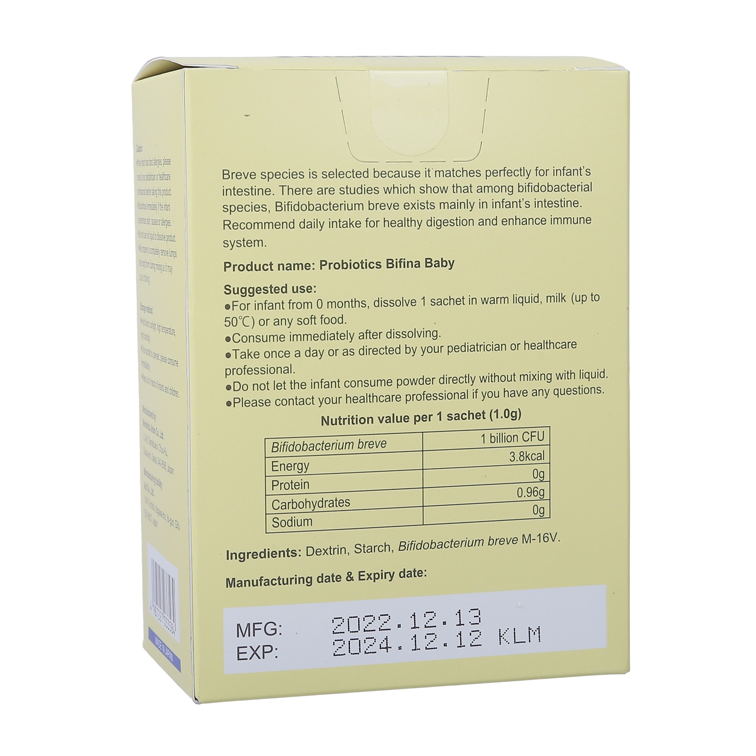 Men vi sinh Probiotics Bifina Baby (30 gói x 1g) hình 3