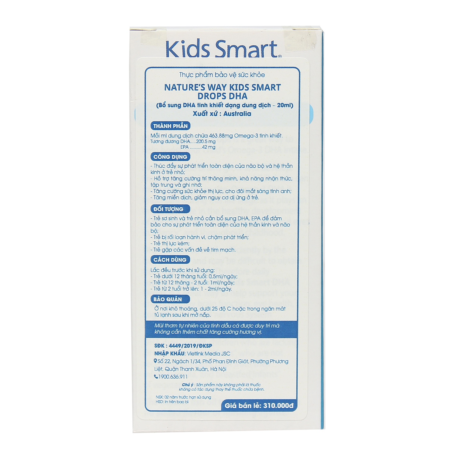 Nature's Way Kids smart drop DHA 20ml  hình 2