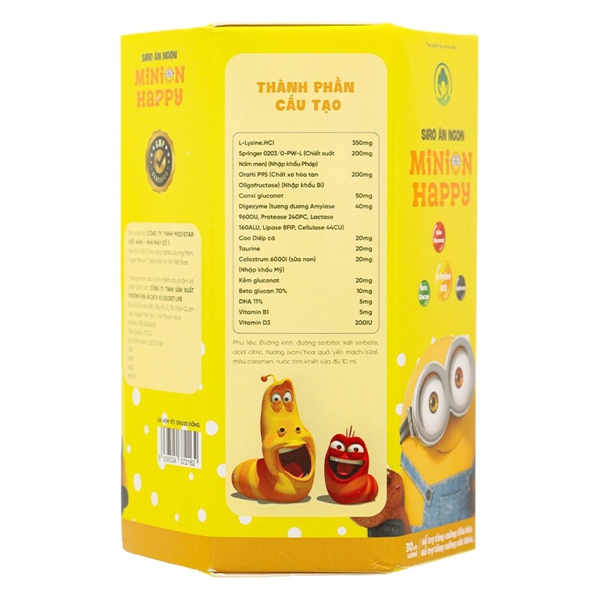 Siro ăn ngon Minion Happy 30 gói hình 2