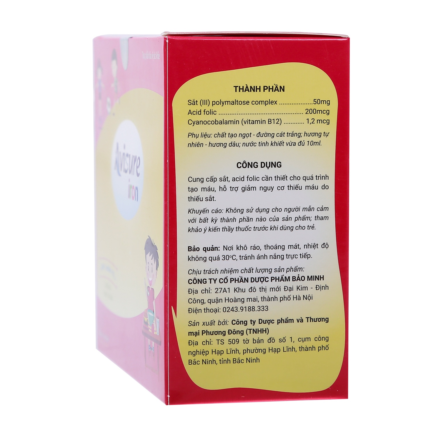 Siro bổ máu cho trẻ Avisure Iron 20x10ml hình 2