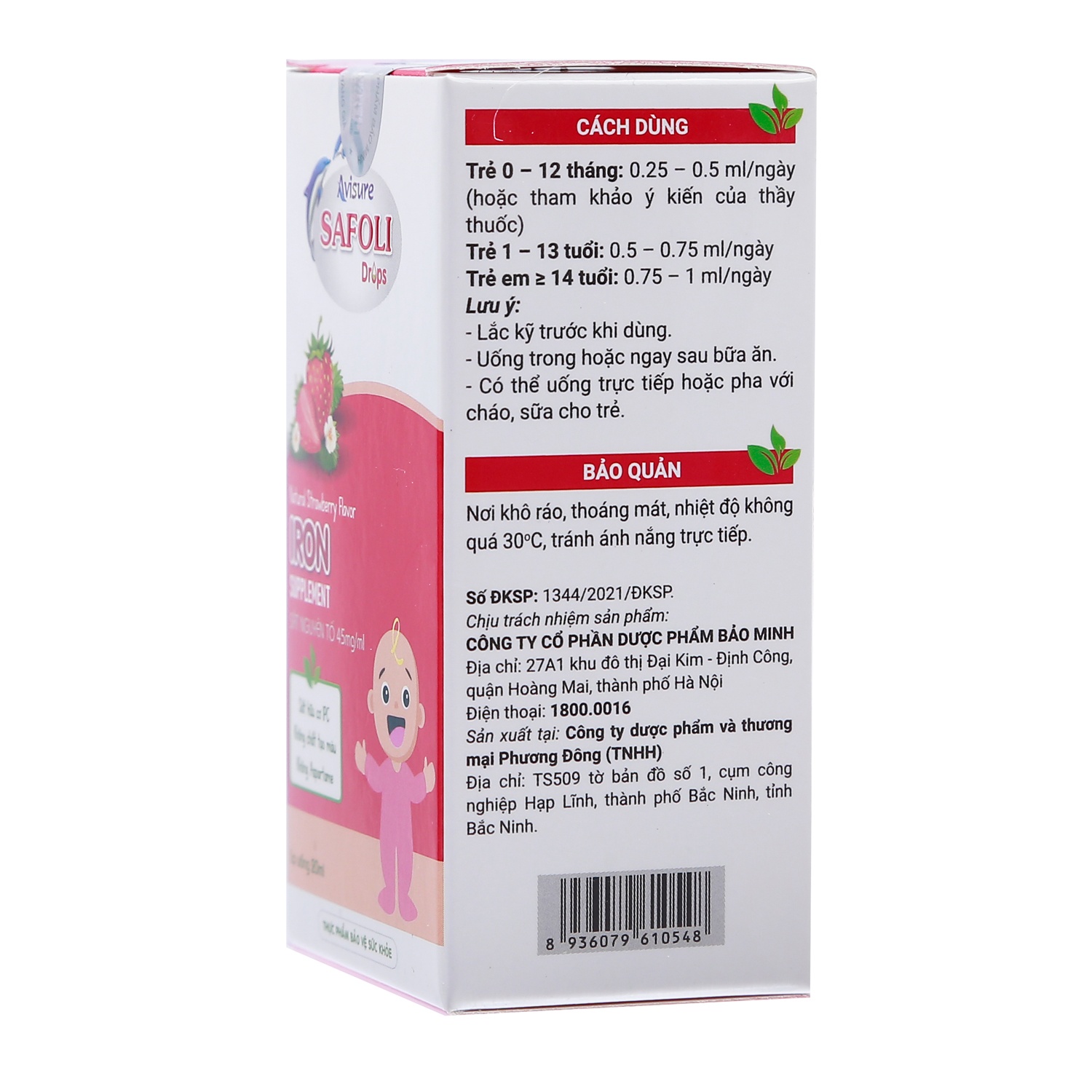Siro bổ sung sắt - Avisure Safoli Drops 20ml hình 3