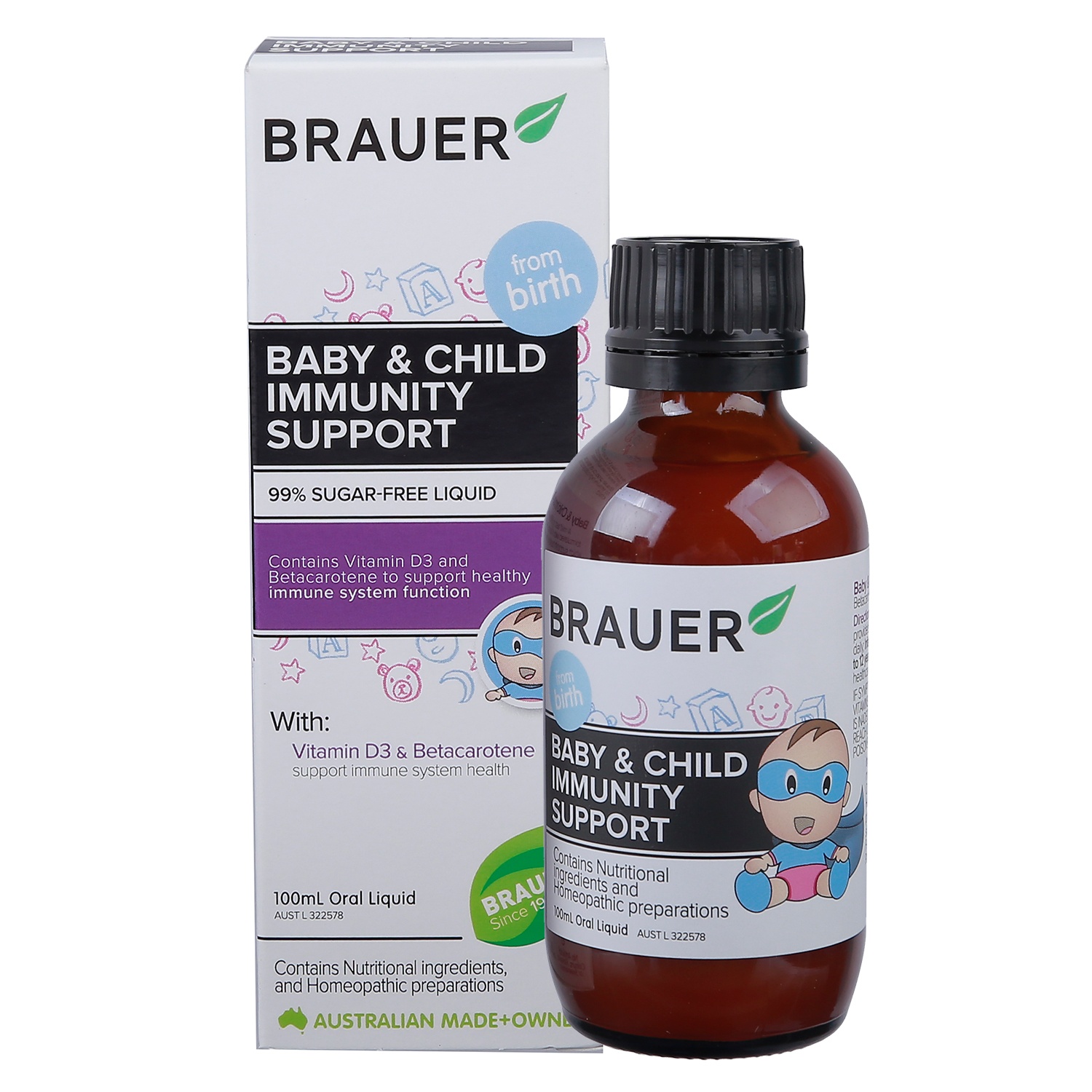 Siro tăng đề kháng Brauer Immunity Support 100ml của Úc hình 1