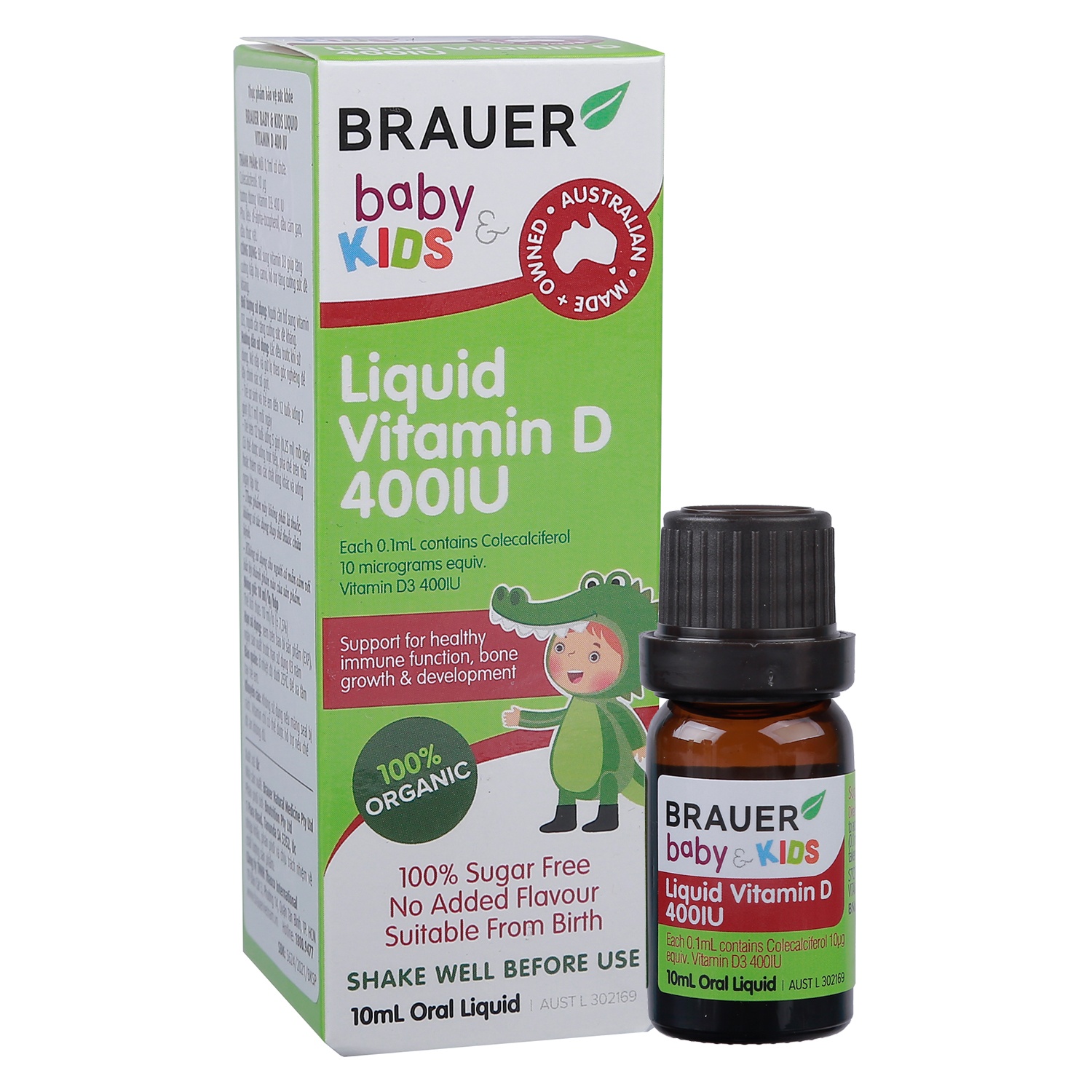 Liquid Vitamin D Brauer Baby & Kids 400IU 10ml hình 1