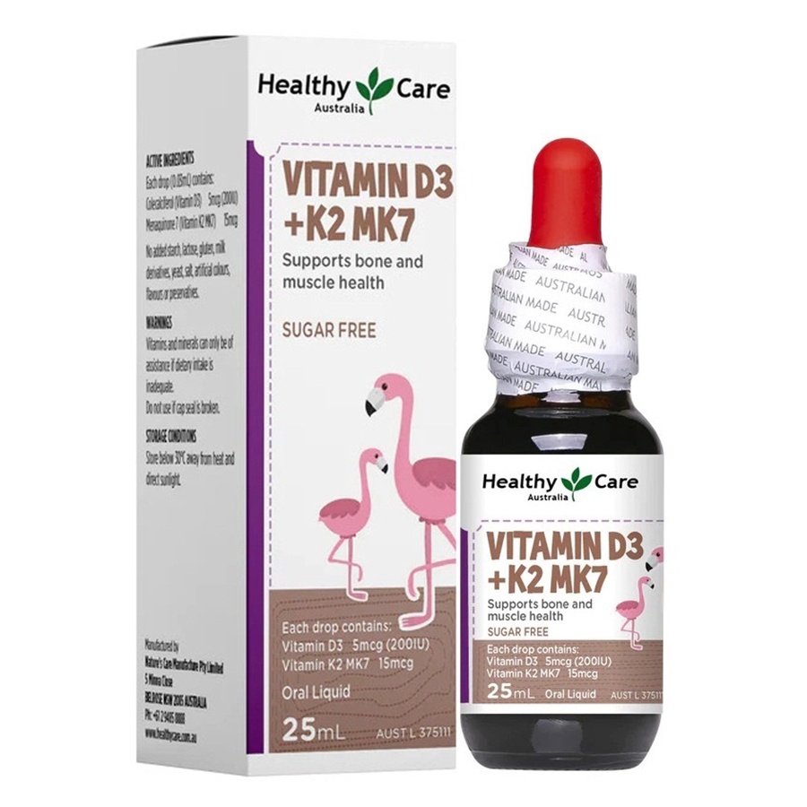 Siro Vitamin D3 K2 MK7 Healthy Care 25ml hình 1
