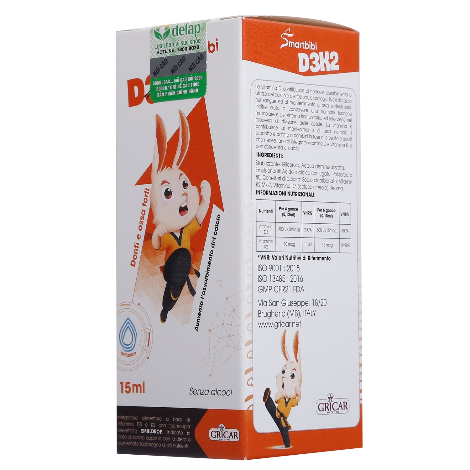 Smartbibi Vitamin D3K2 15ml (0M+) hình 3