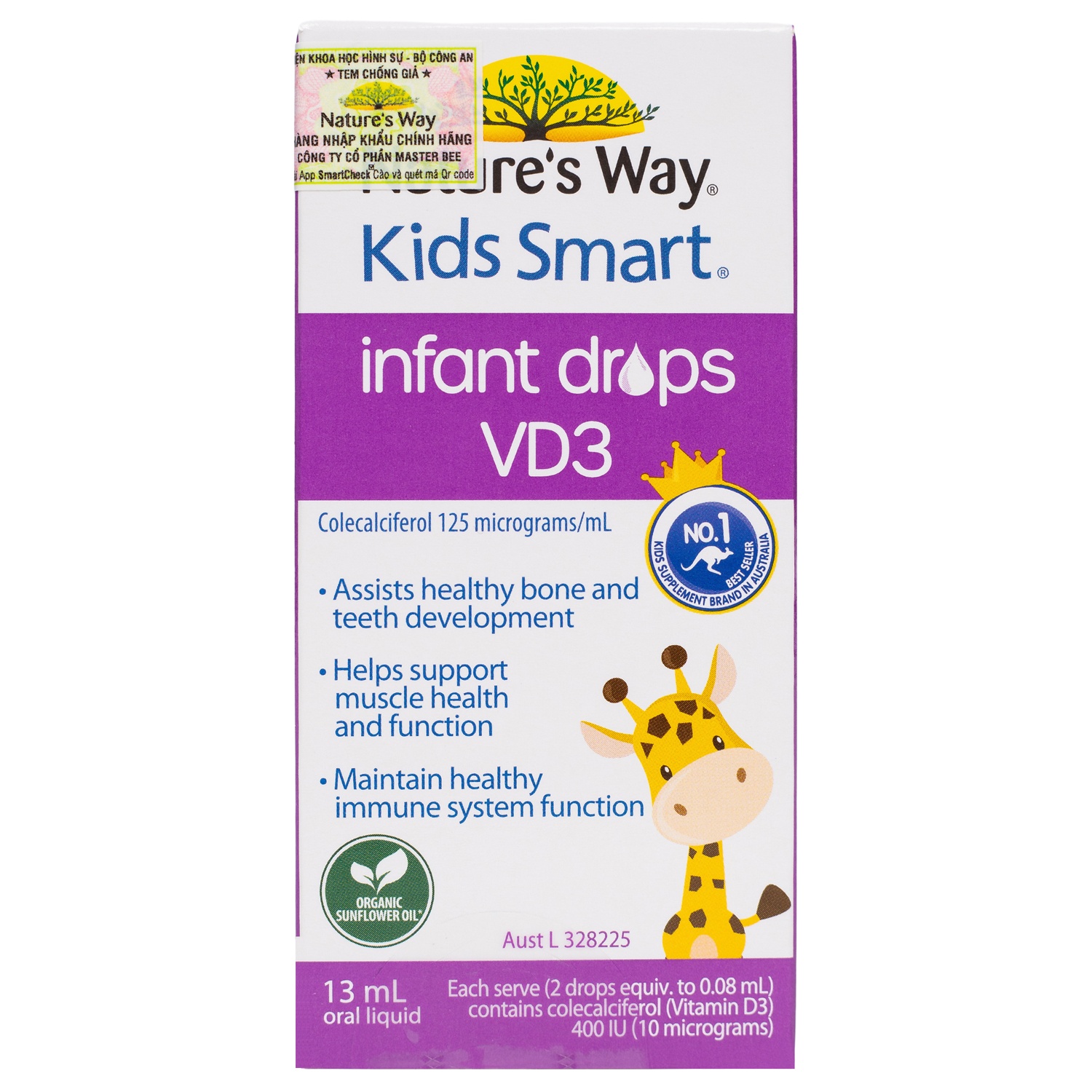 Thực phẩm chức năng Nature’s Way Kids Smart Infan Drops vitamin D3 10ml