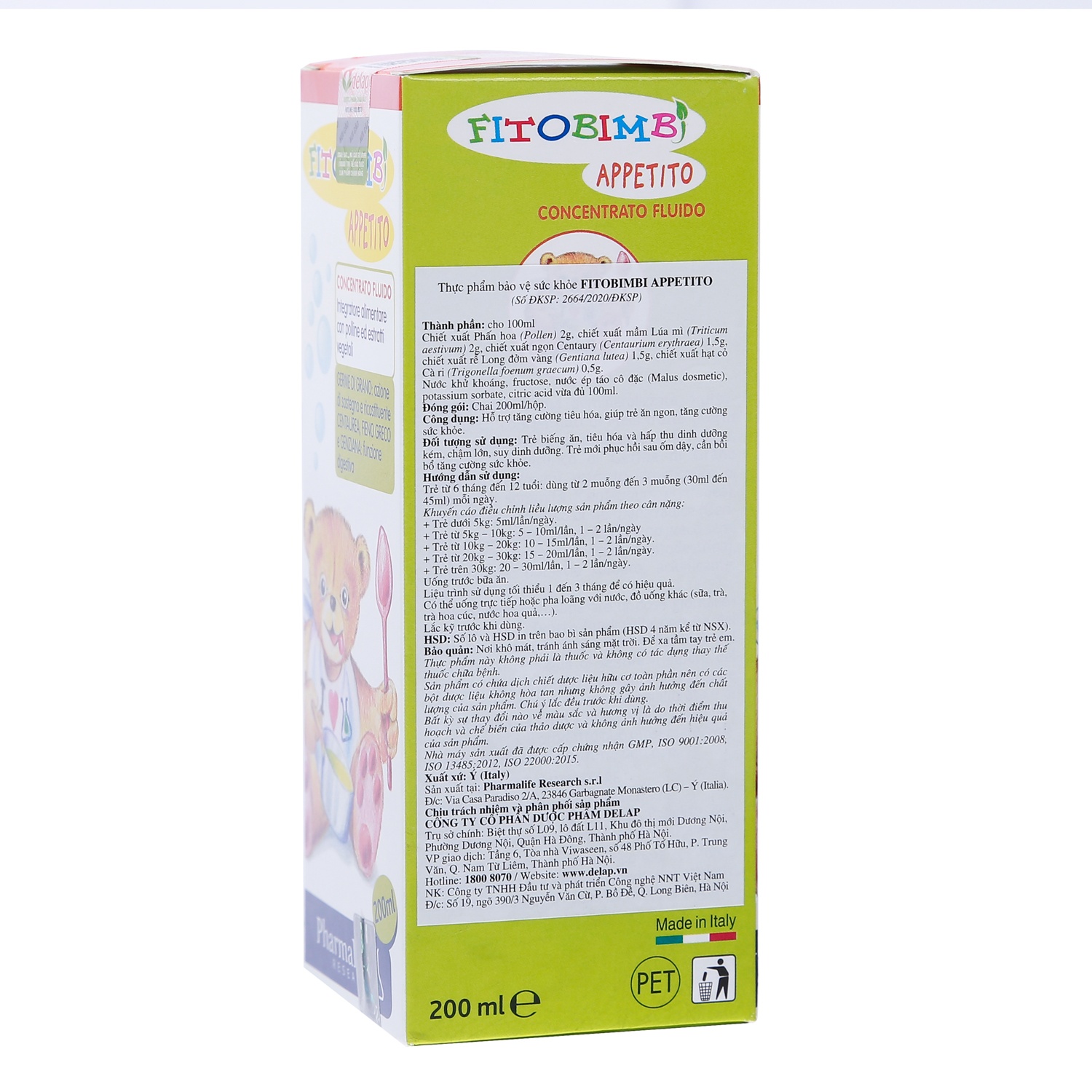 Siro kích thích ăn ngon Appetito Bimbi hình 2