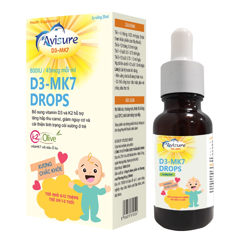 Vitamin D3 MK7 Avisure Drops 20ml hình 1