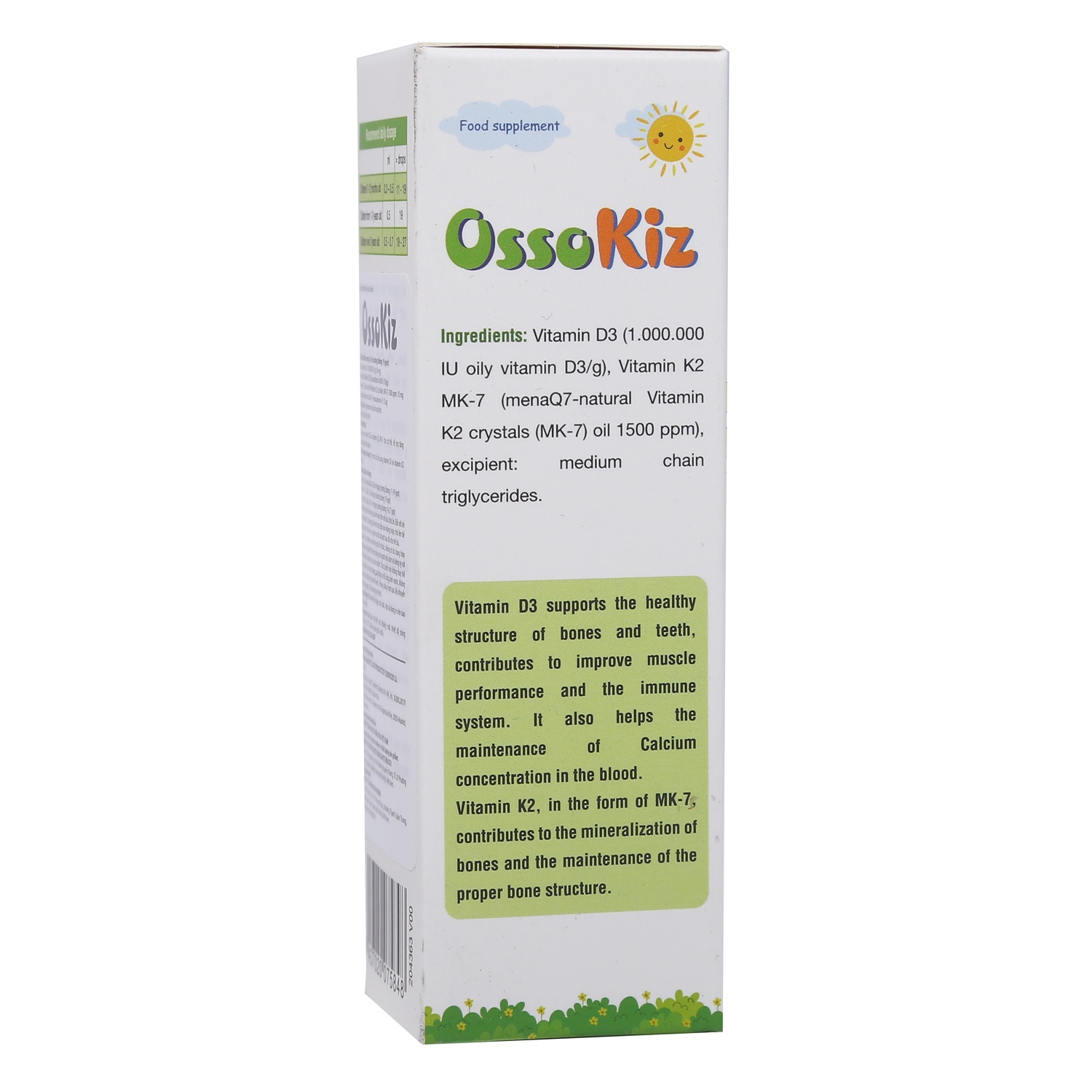 Vitamin D3K2 MK7 Ossokiz 20ml hình 2