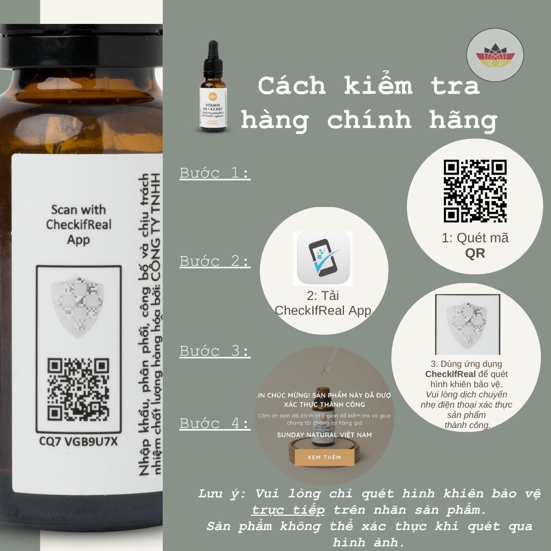 Vitamin D3K2 MK7 Sunday Natural 20ml của Đức
