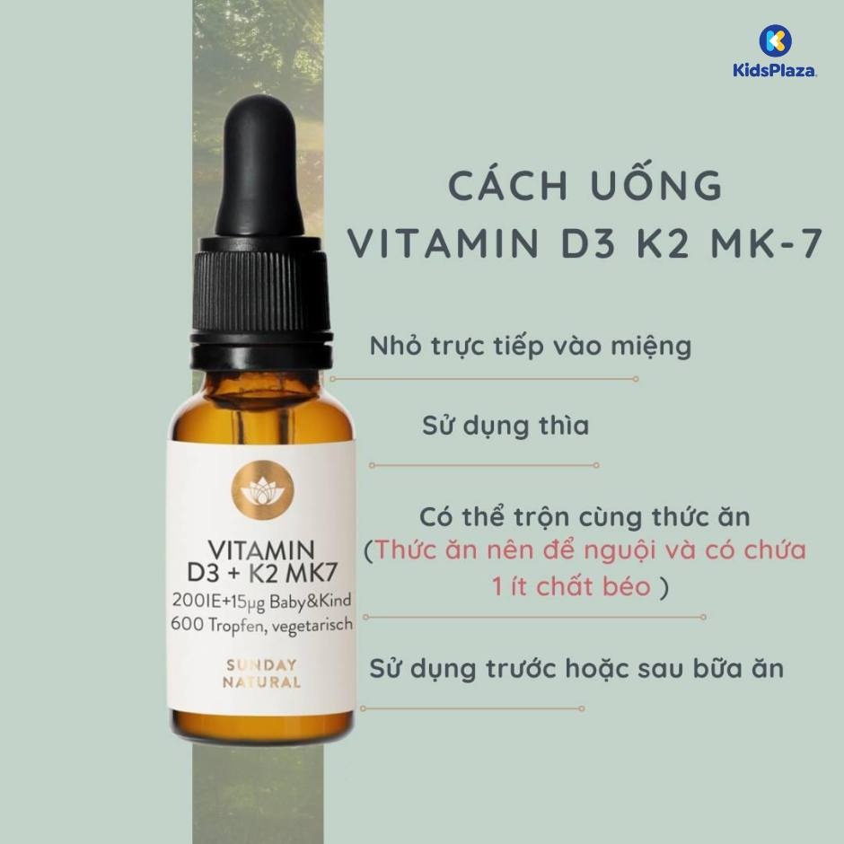Vitamin D3K2 MK7 Sunday Natural 20ml của Đức hình 6