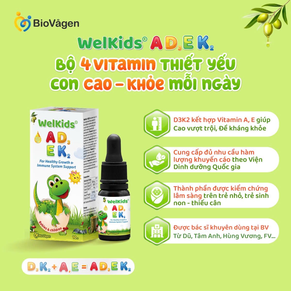 Vitamin tổng hợp WelKids Adek 10ml hình 2