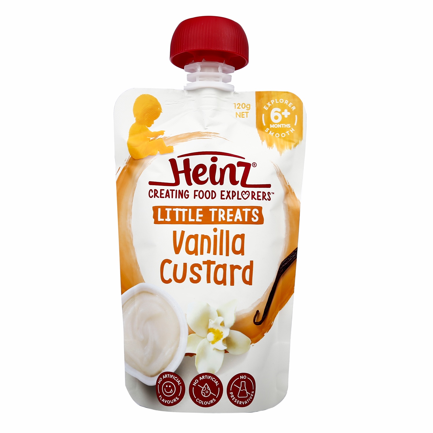 Dinh dưỡng custard vani nghiền Heinz 120g (dành cho trẻ từ 6M+) hình 1