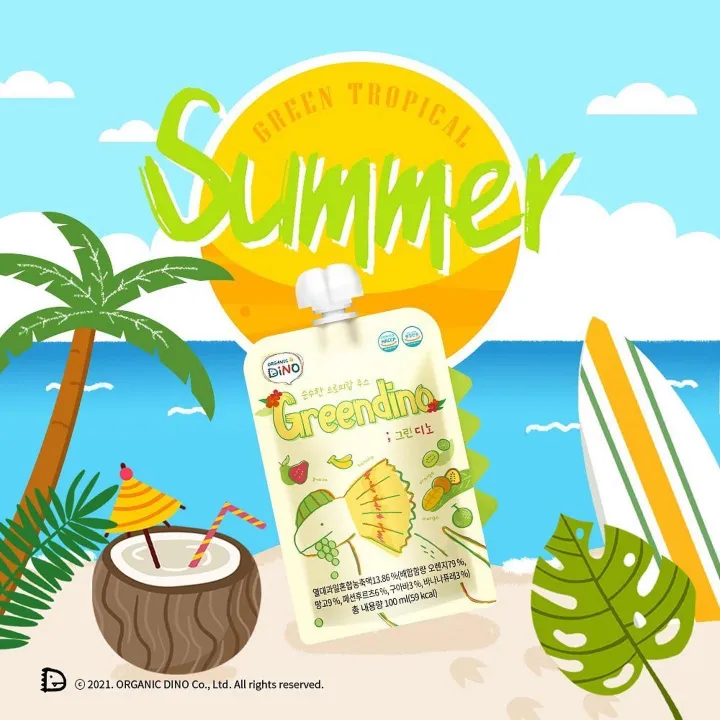 Nước ép trái cây nhiệt đới GreenDino 100ml cho bé 6M+ hình 3