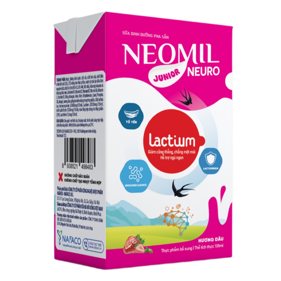 Sữa pha sẵn Neomil Neuro Junior vị dâu 4*135ml hình 1