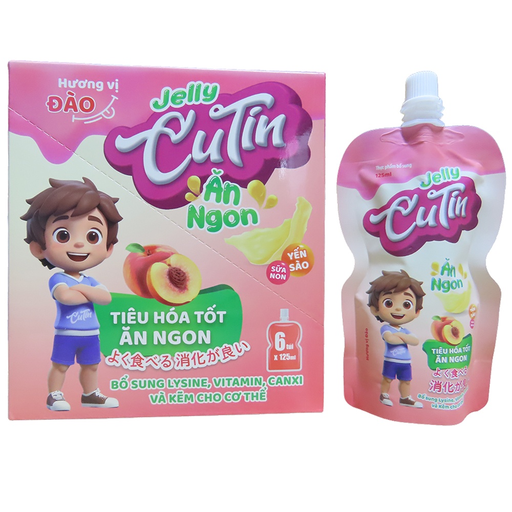 Thạch ăn ngon Jelly Cutin vị đào 125ml hình 4