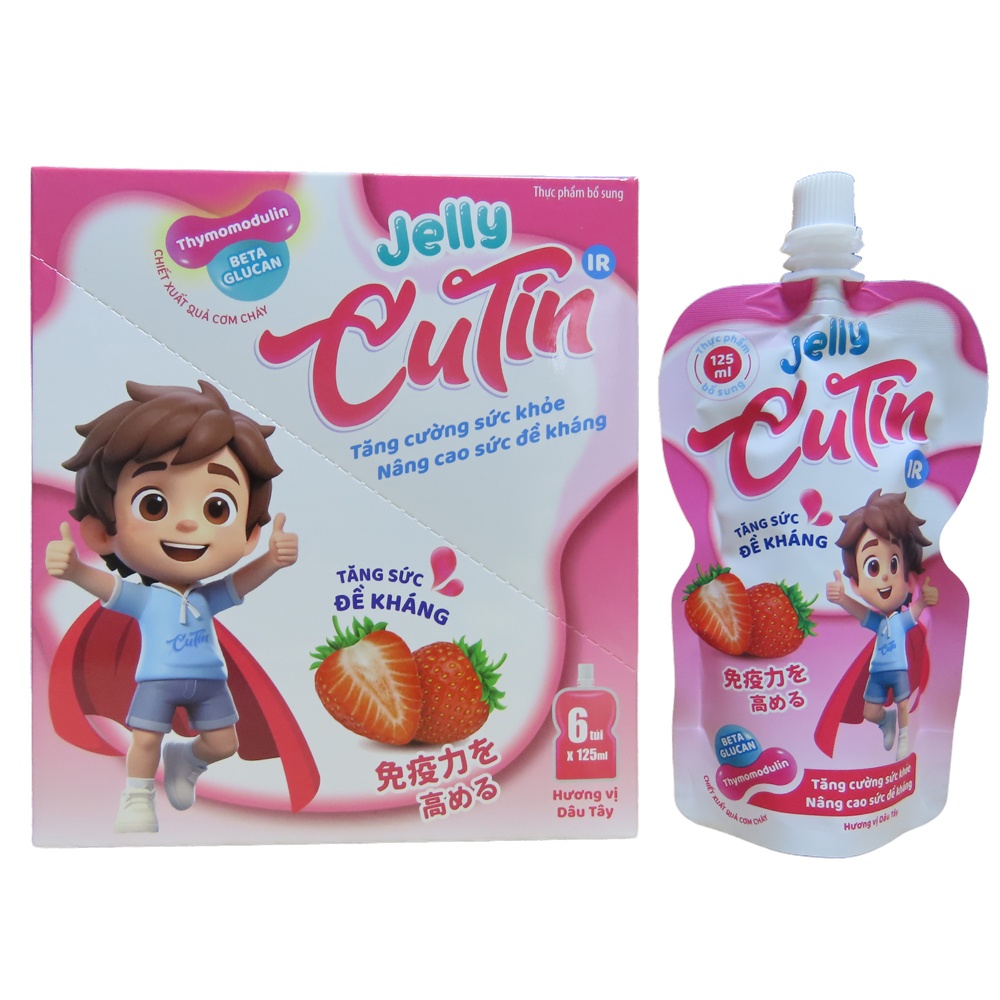 Thạch tăng sức đề kháng Jelly Cutin IR vị dâu 125ml hình 1