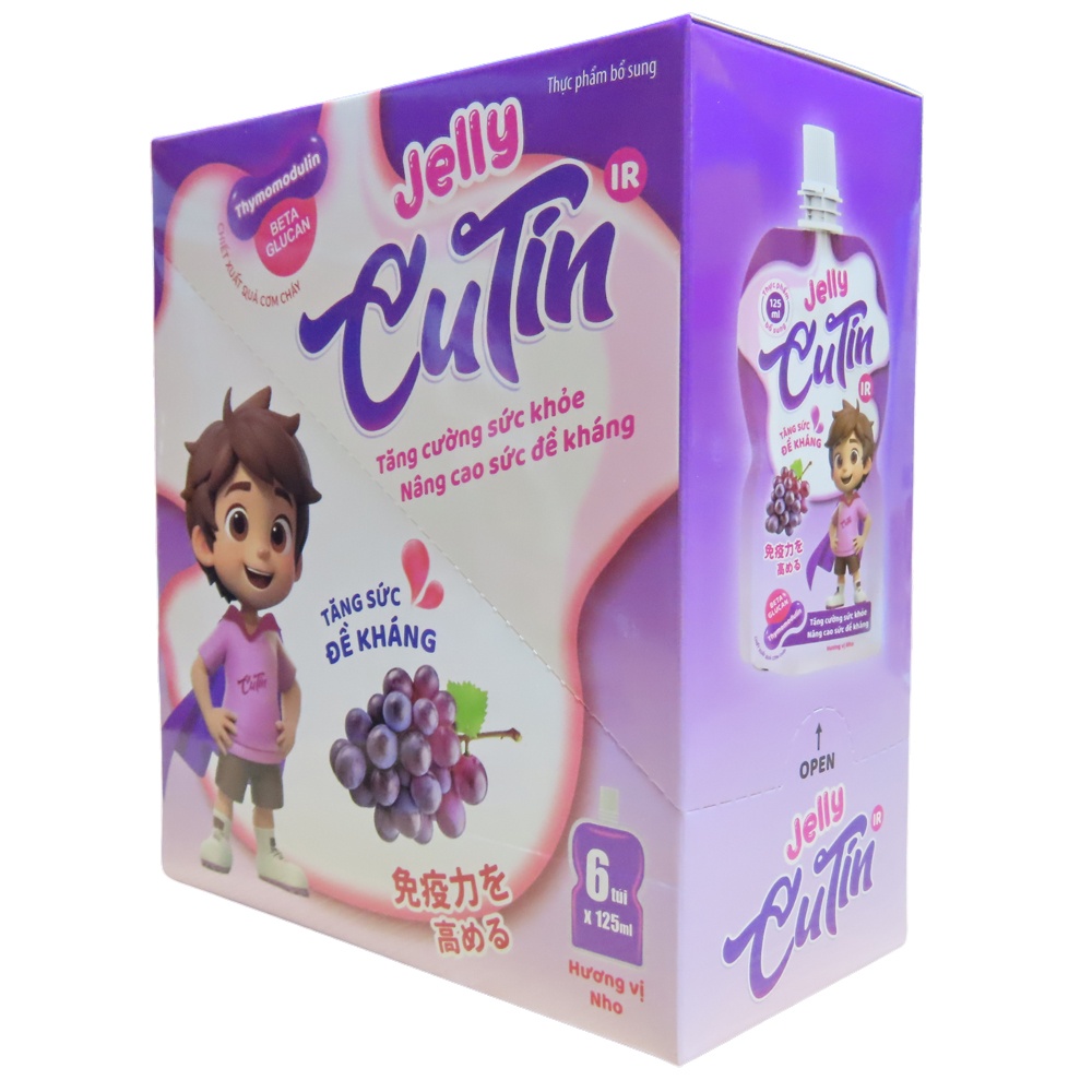 Thạch tăng đề kháng Jelly Cutin vị nho 125ml hình 5