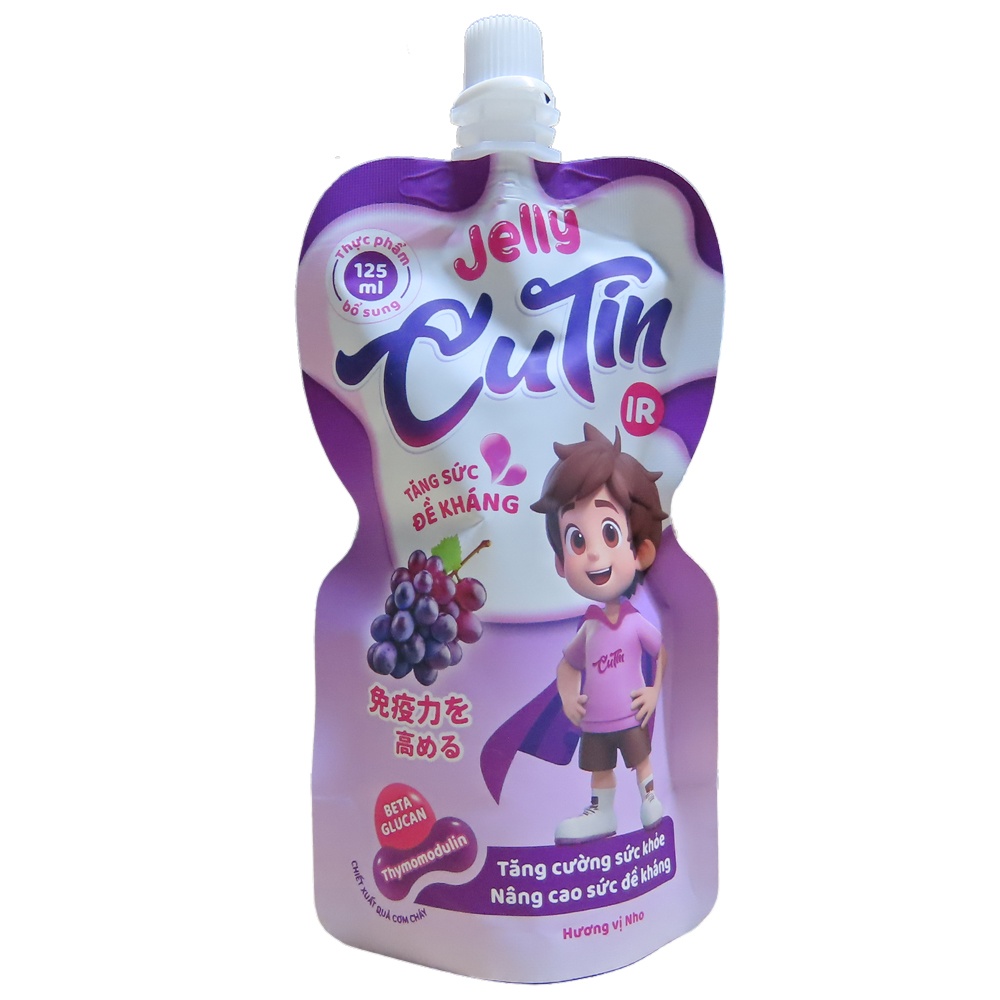 Thạch tăng đề kháng Jelly Cutin vị nho 125ml hình 2
