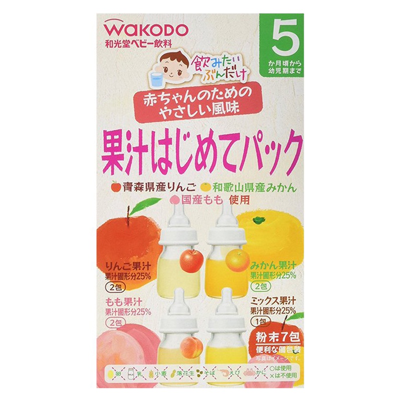 Trà gói vị hoa quả Wakodo (5gx7 gói) cho bé trên 5 tháng hình 1