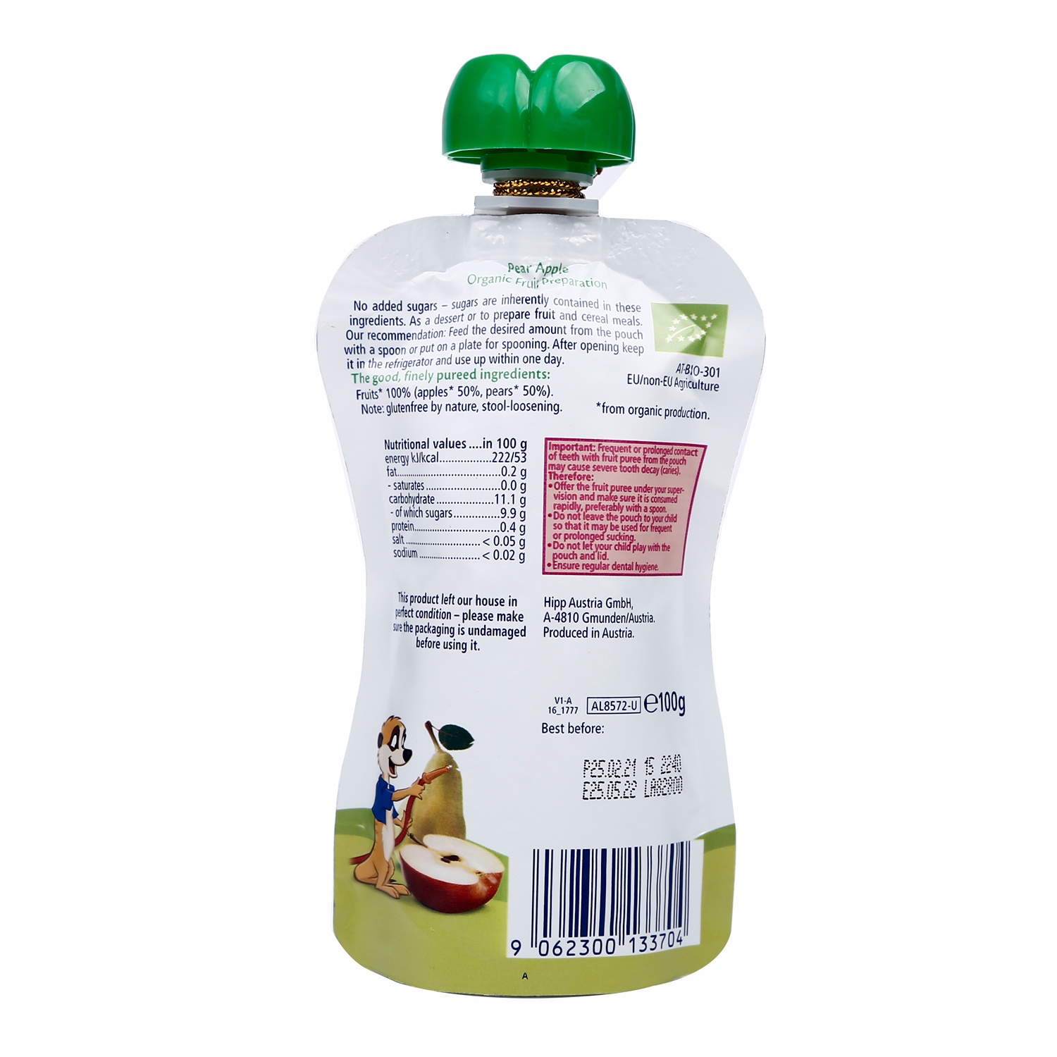 Trái cây nghiền Hippis vị lê táo 8572 hình 3