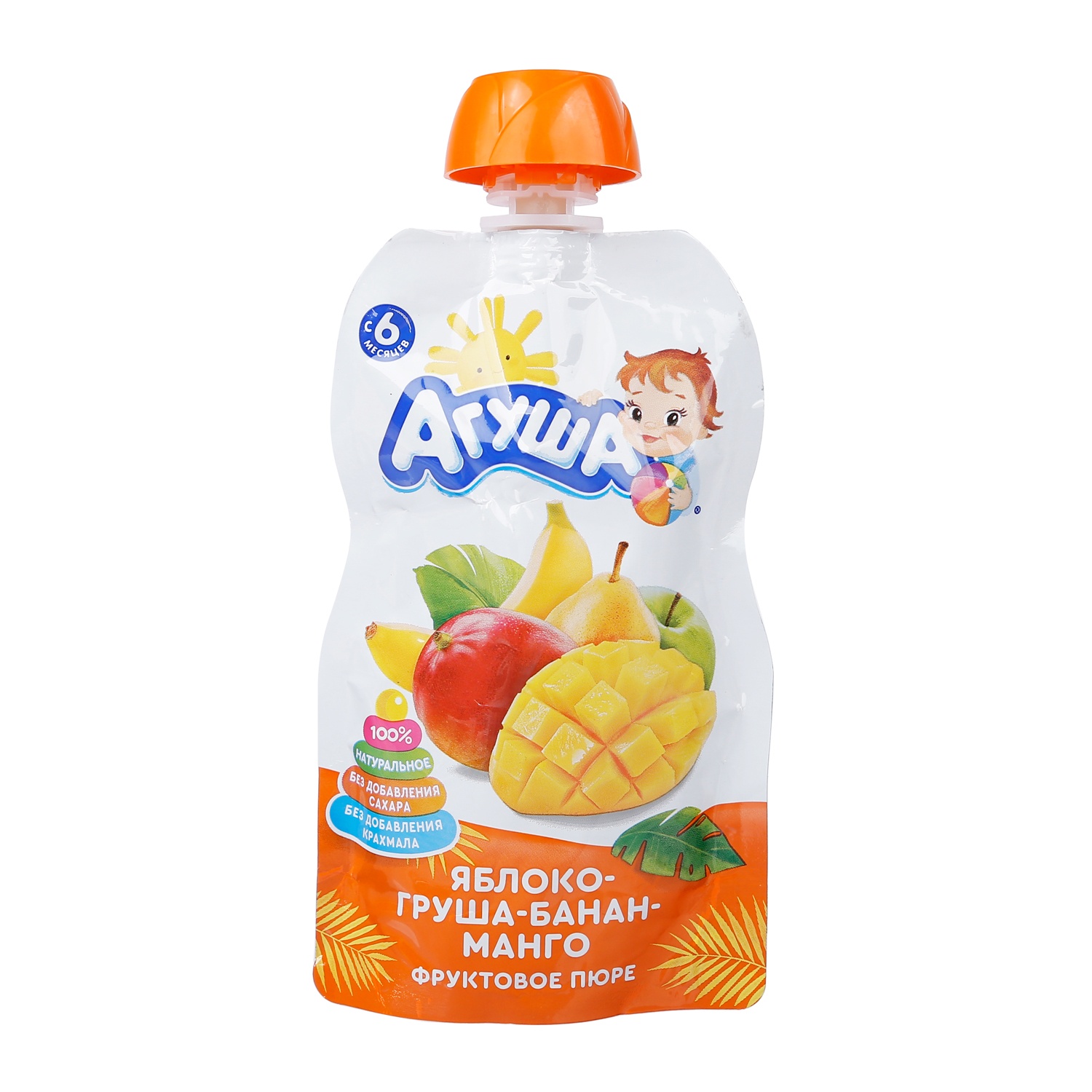 Trái cây nghiền vị táo, lê, chuối và xoài Agusha 90g hình 1