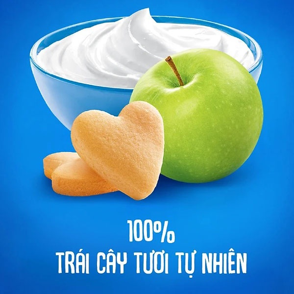 Trái cây nghiền vị táo, phô mai tươi và bánh quy Agusha 90g hình 3