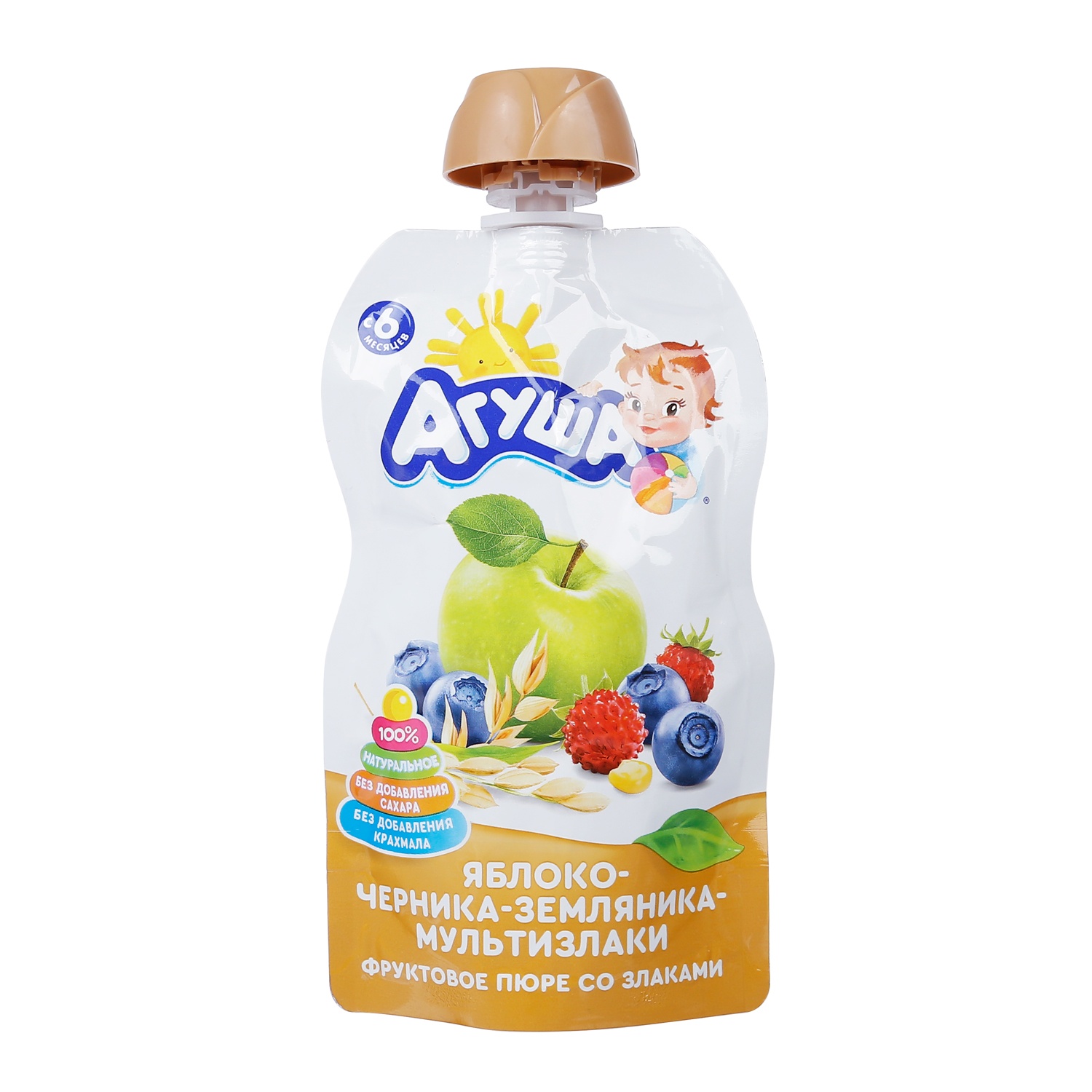 Trái cây nghiền vị táo, việt quất, dâu rừng và ngũ cốc Agusha  90g  hình 2