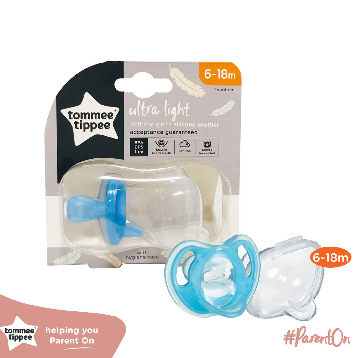 Ty ngậm Tommee Tippee Ultra Light 6-18m vỉ đơn hình 1