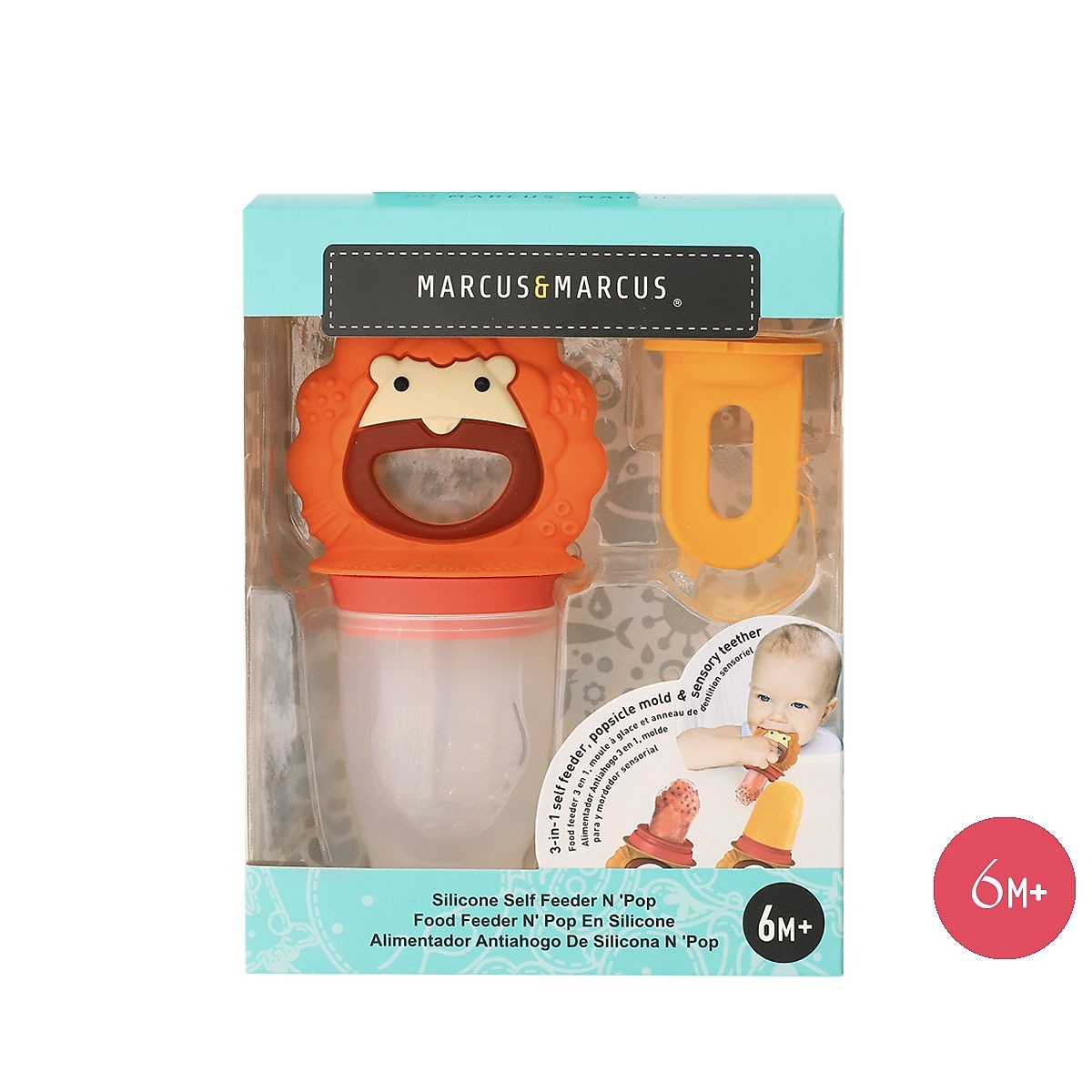 Túi nhai ăn dặm chống hóc Silicon kèm gặm nướu Marcus & Marcus hình 2