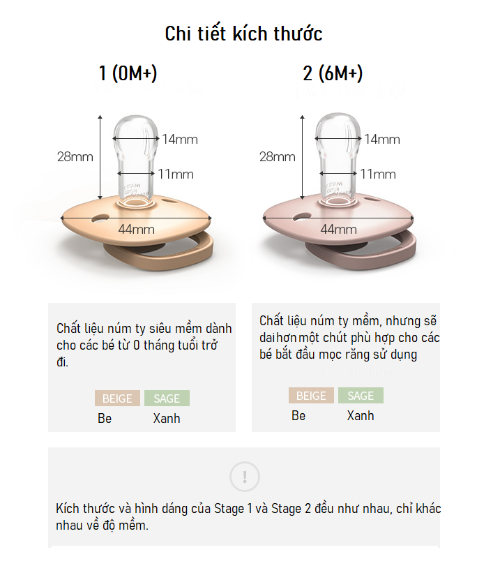 Ty ngậm Moyuum size 2 (Be) hình 1