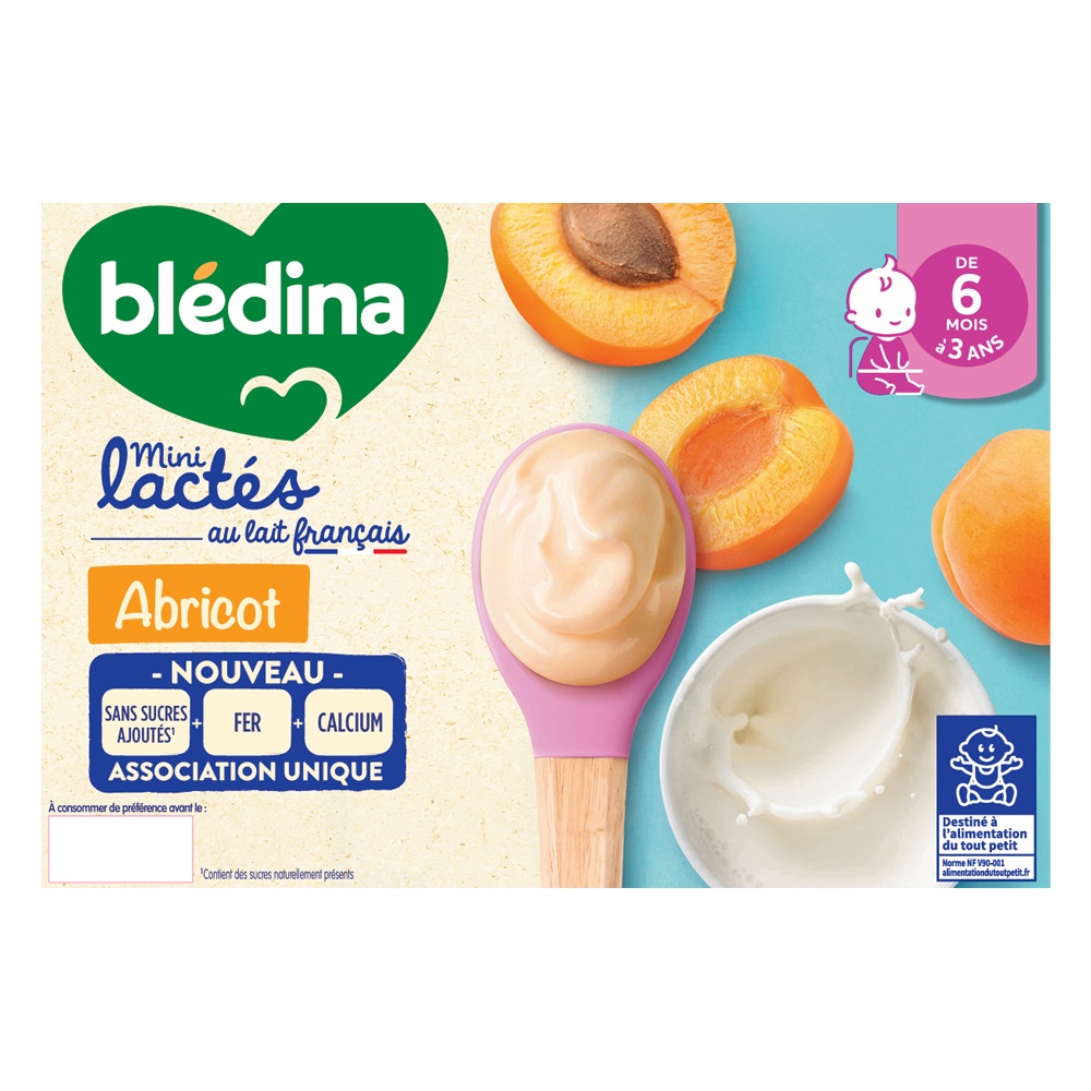 Sữa chua Bledina vị mơ 6*55g (6m+)