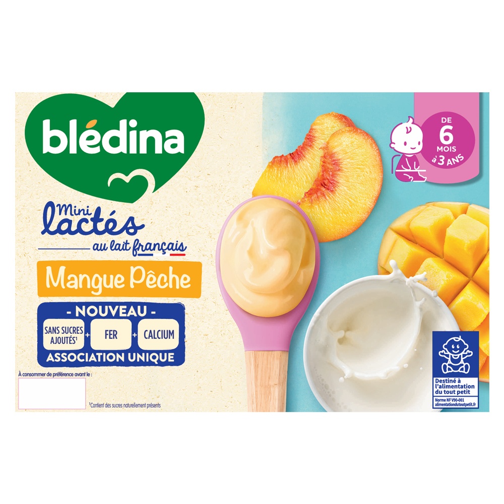 Sữa chua Bledina vị xoài đào 6*55g (6M+)