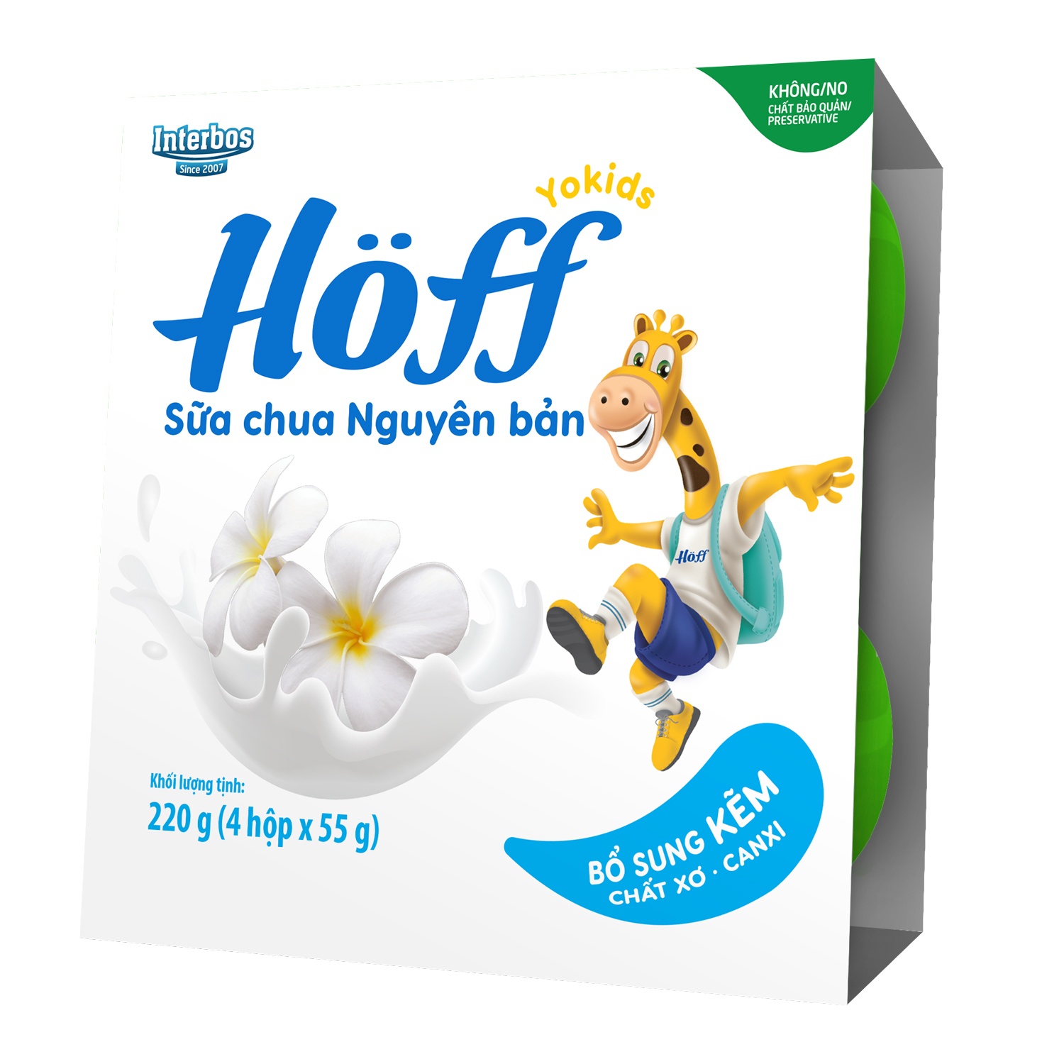 Sữa chua có đường Hoff vị nguyên bản 4x55g hình 1