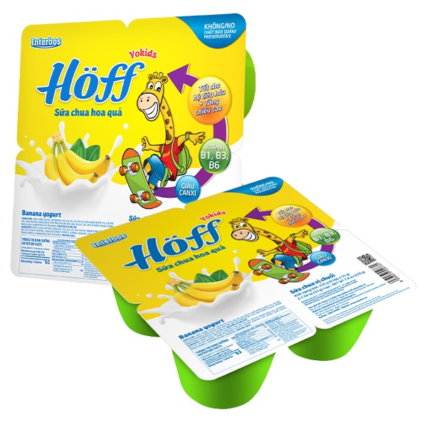 Sữa chua hoa quả Hoff vị chuối 4x55g hình 2
