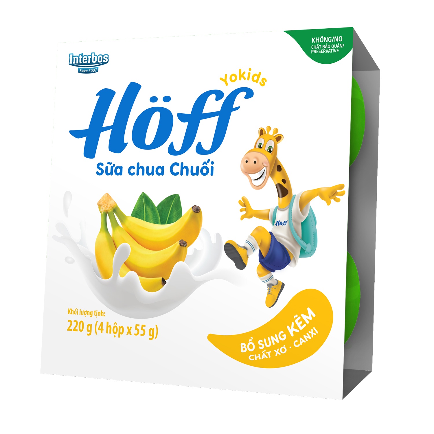 Sữa chua hoa quả Hoff vị chuối 4x55g hình 1