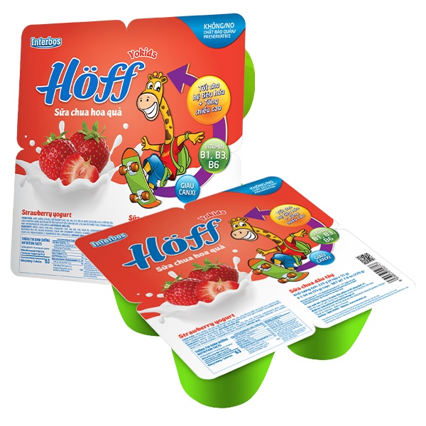 Sữa chua hoa quả Hoff vị dâu 4x55g hình 2