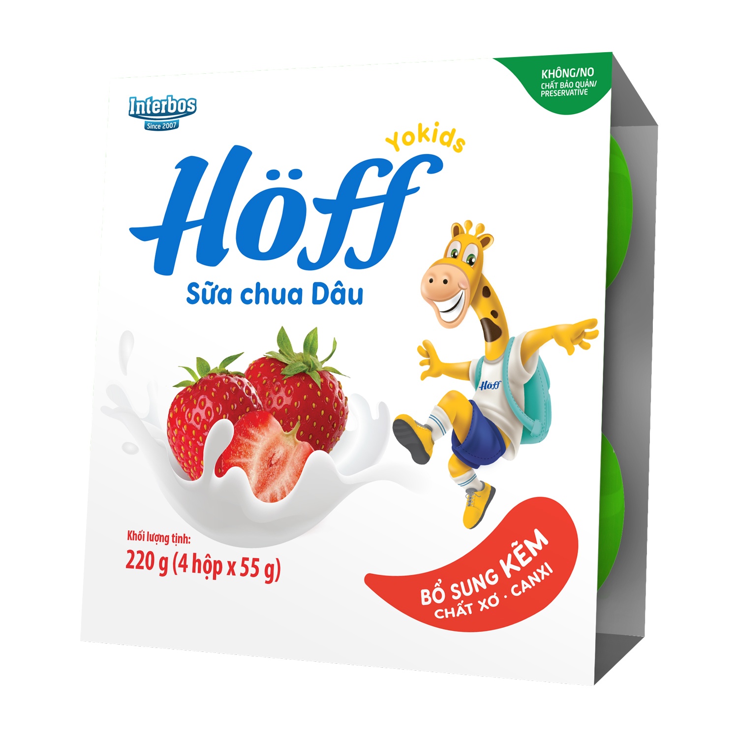 Sữa chua hoa quả Hoff vị dâu 4x55g hình 1